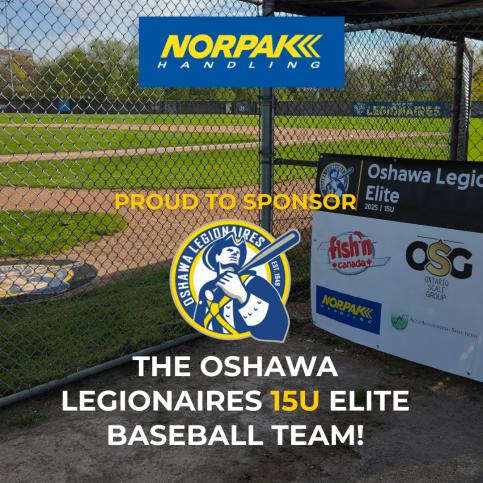 Norpak Handling is proud to support the Oshawa Legionnaires 15U Elite baseball team ! Norpak Handling is proud to support the Oshawa Legionnaires 15U Elite baseball team !